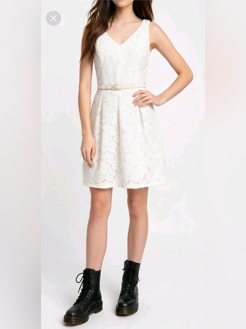 Trina Turk Kianna Floral Lace V Neck Dress Sz 10